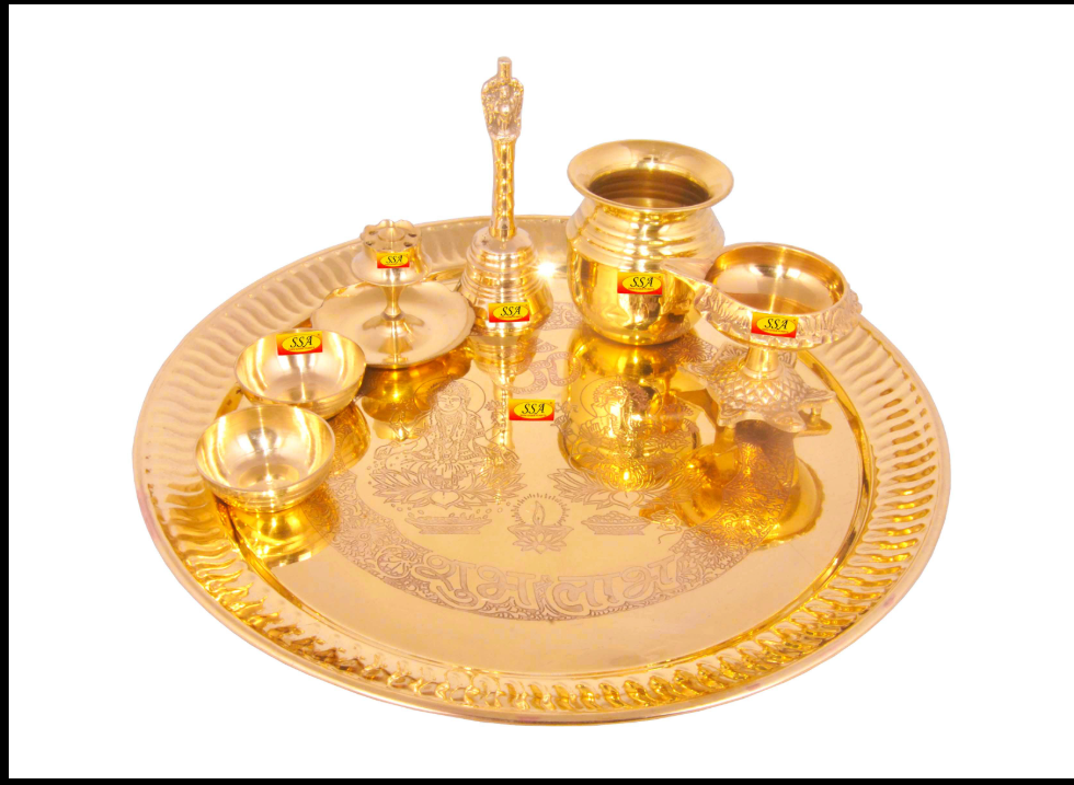 Brass puja thali